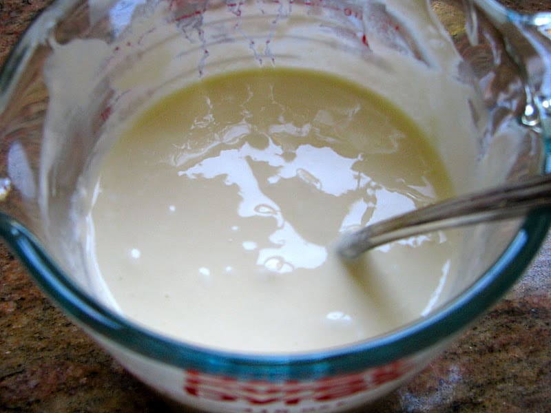 egg and milk mixture to make plum muffins