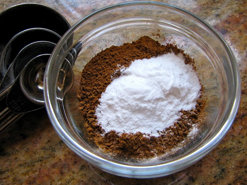 coffee and baking soda in a small bowl