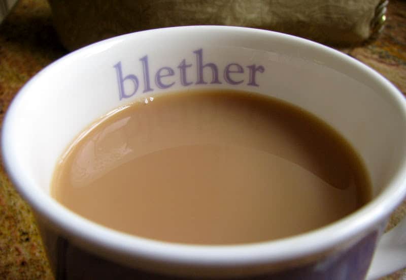 closeup of a mug of proper British tea