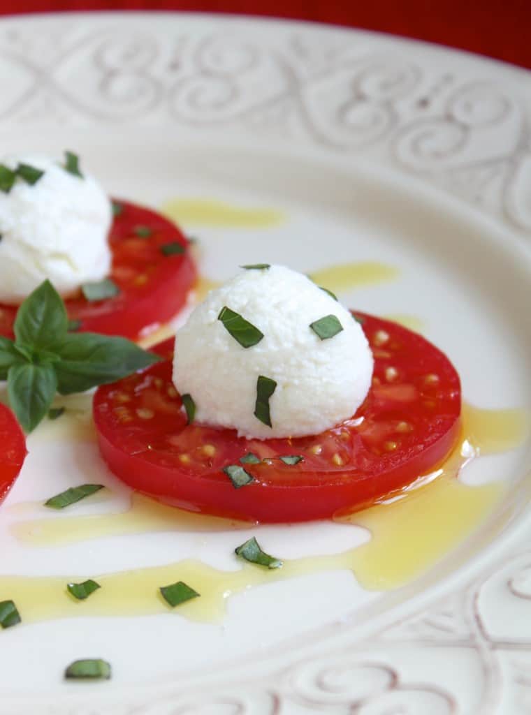 Tomato Ricotta and Basil Antipasto caprese italian olive oil appetizer