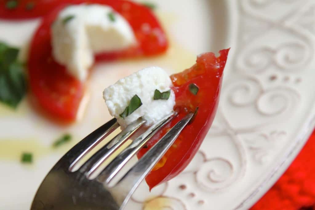 Tomato Ricotta and Basil Antipasto caprese italian olive oil appetizer
