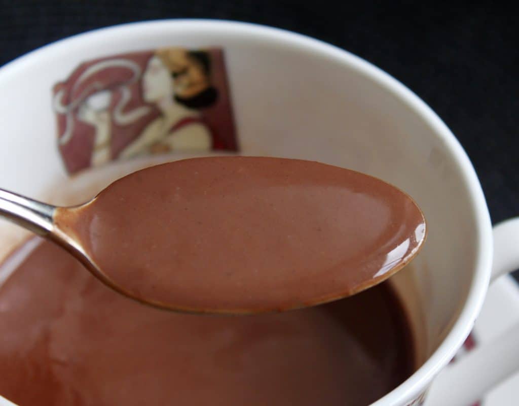 Christina's Thick Italian Style Hot Chocolate in a spoon