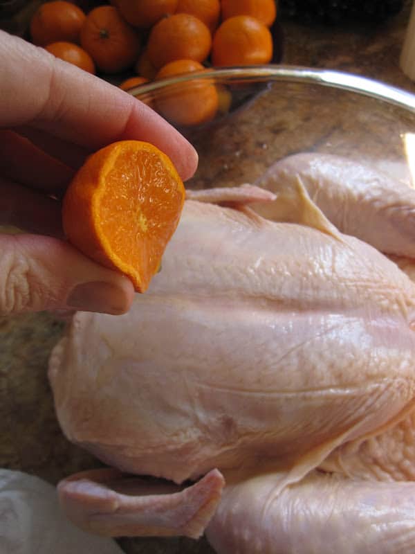 adding citrus to the chicken