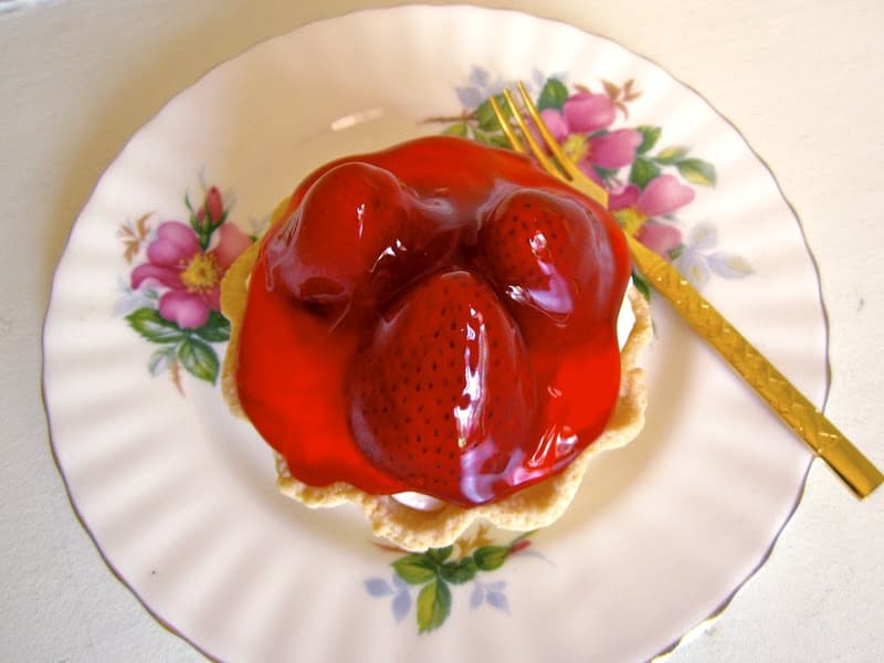 strawberry tart on plate