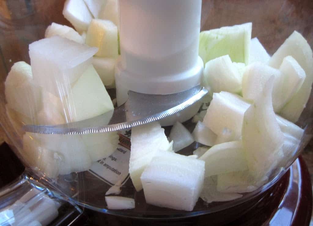 onions in a food processor