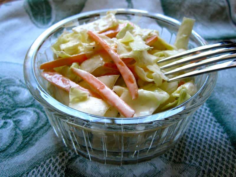 spicy cole slaw in a bowl