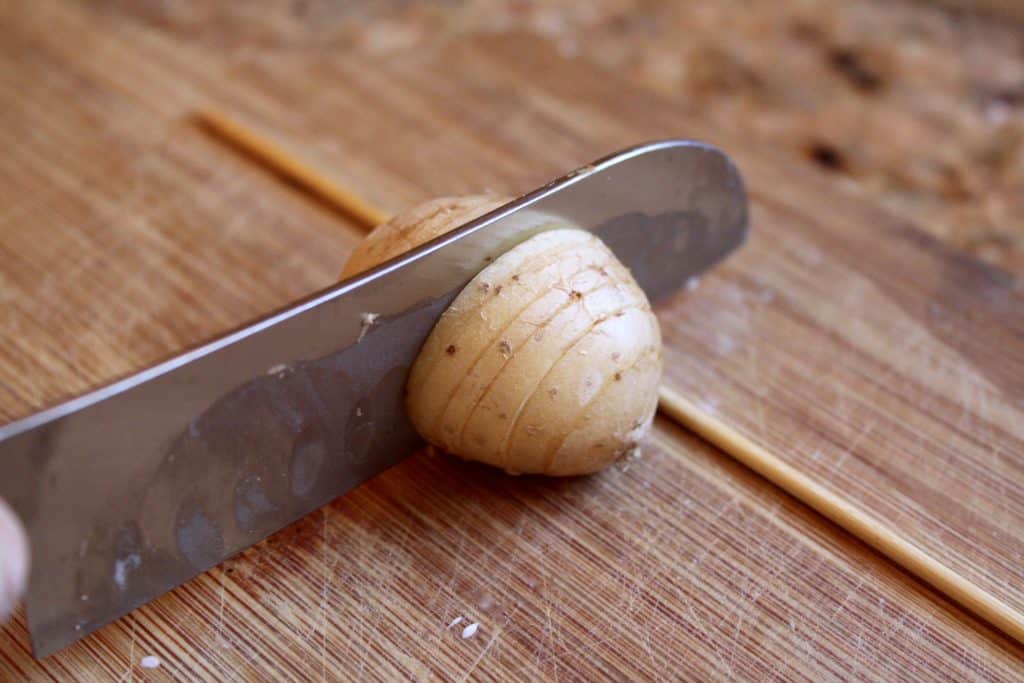 Tiny Truffled Hasselback Potatoes