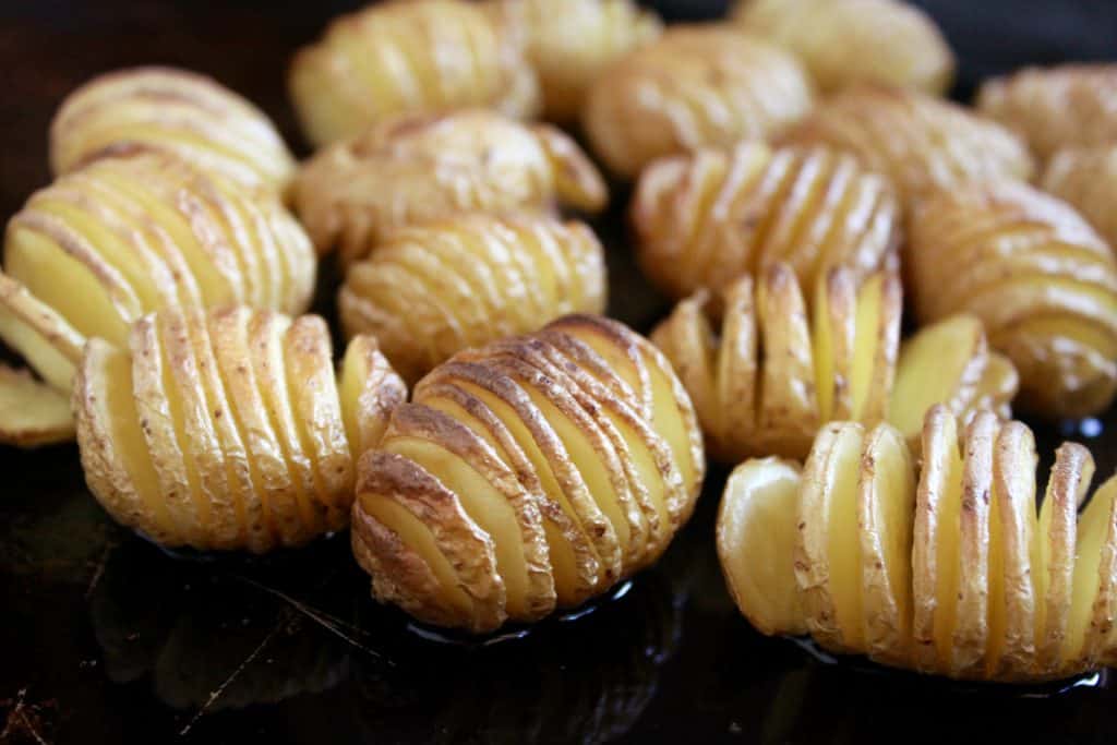 Tiny Truffled Hasselback Potatoes