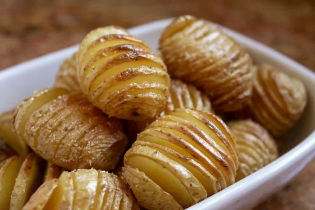 Tiny Truffled Hasselback Potatoes