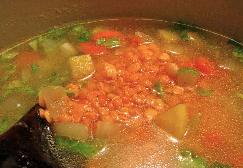 making red lentil soup