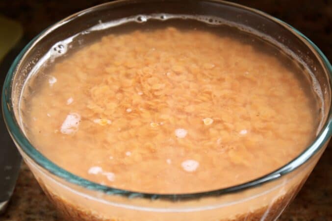 soaking red lentils