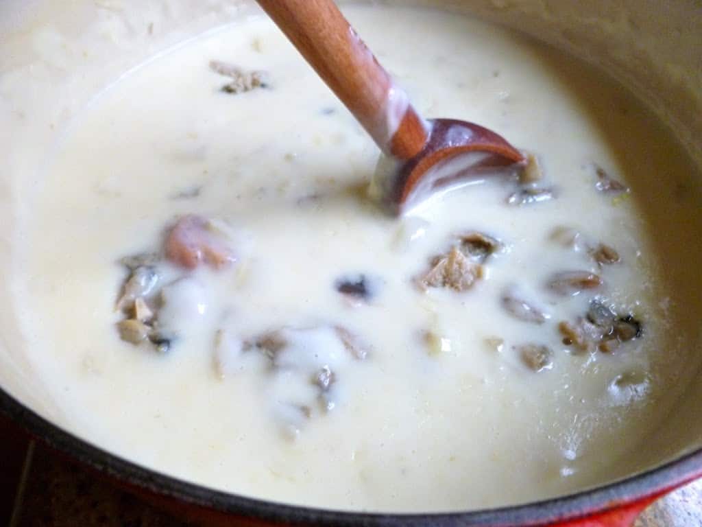 Christina's clam chowder in a sourdough bread bowl boule recipe