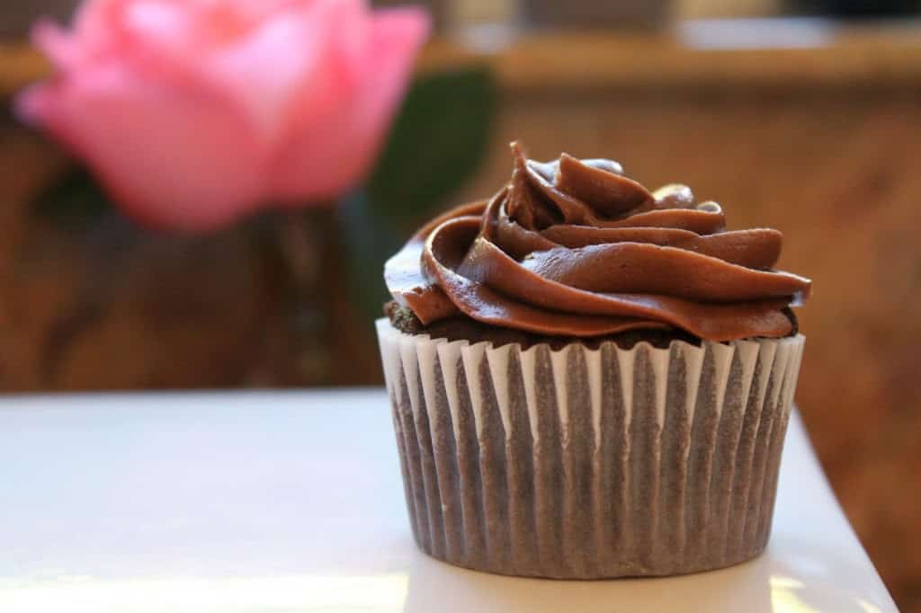 buttermilk chocolate cupcake with mocha buttercream frosting 