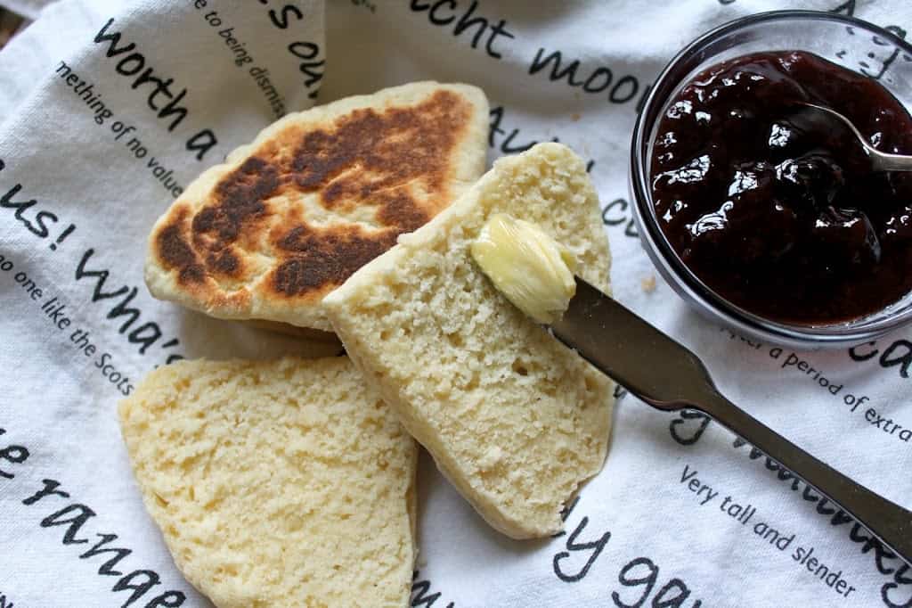 cream girdle scones and jam and butter