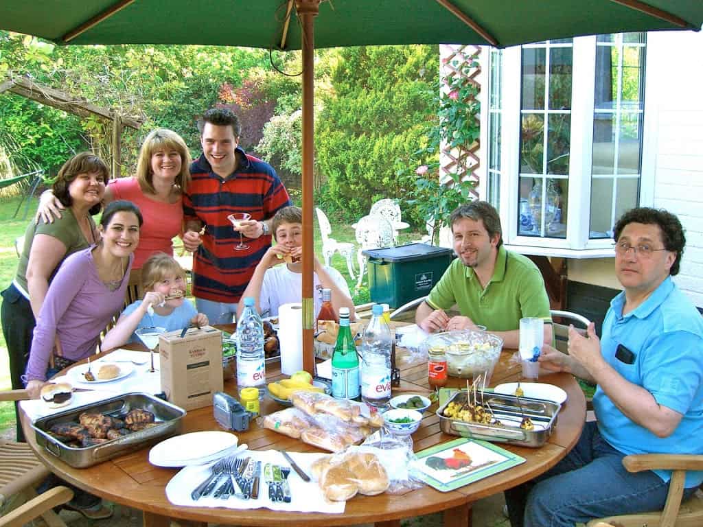 family barbecue in England
