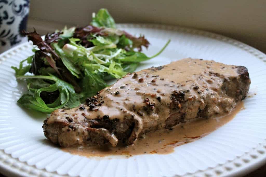 Steak au Poivre (Peppered Steak) - A Luxury Mid-Week Meal in 15