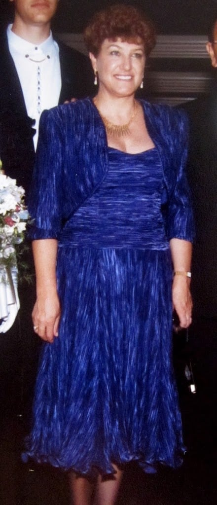 Zia Francesca in a purple dress