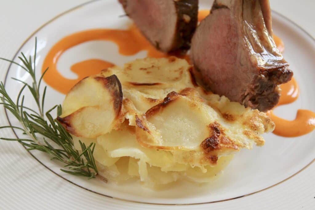 gratin dauphinois with lamb