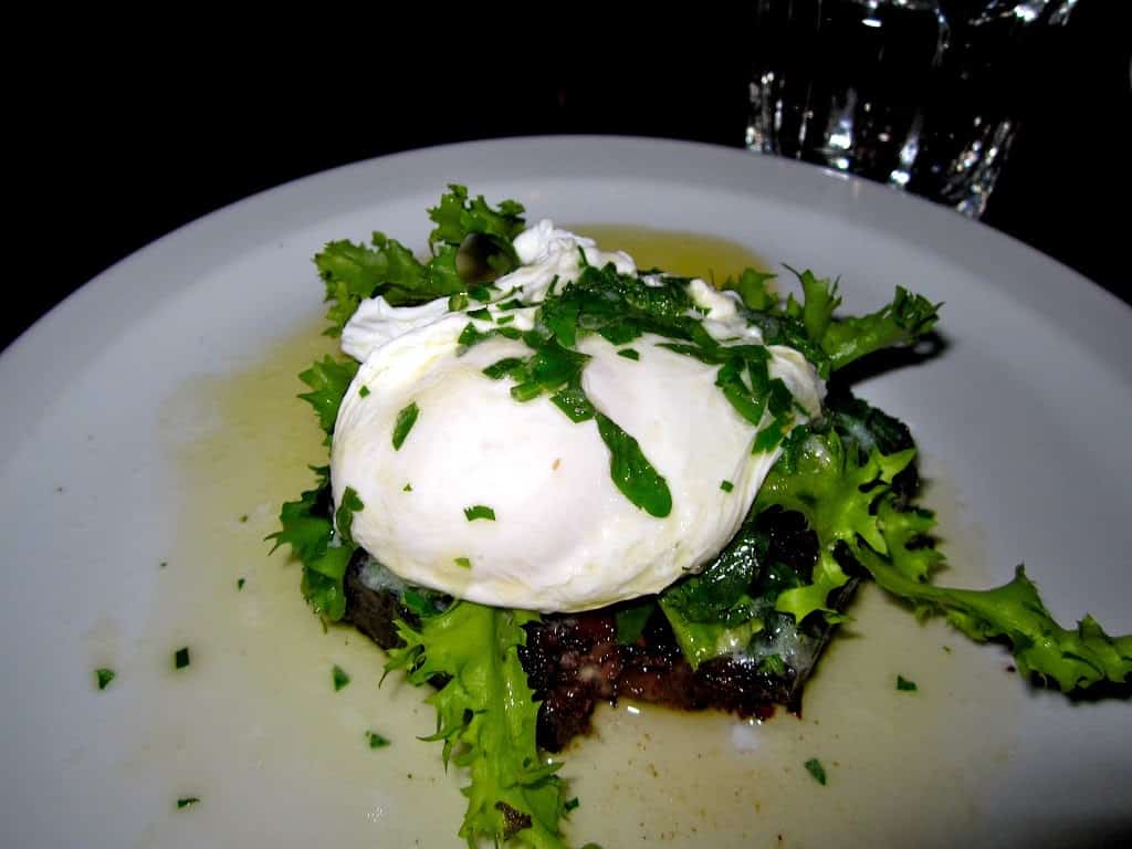 Black pudding and egg at the Guild