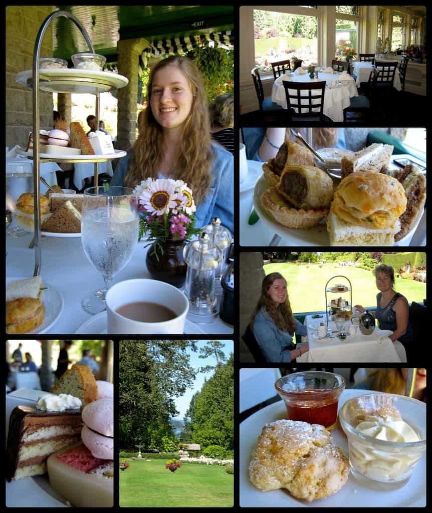Afternoon tea collage from Butchart Gardens