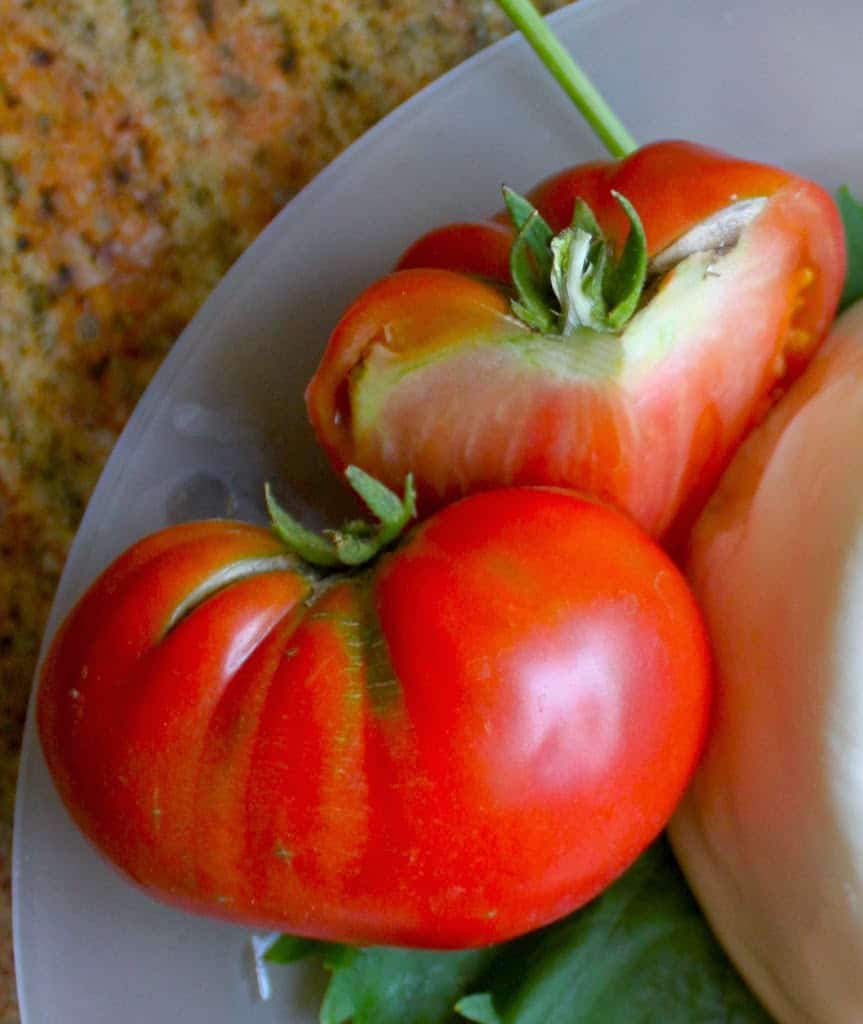 fresh home grown heirloom tomato