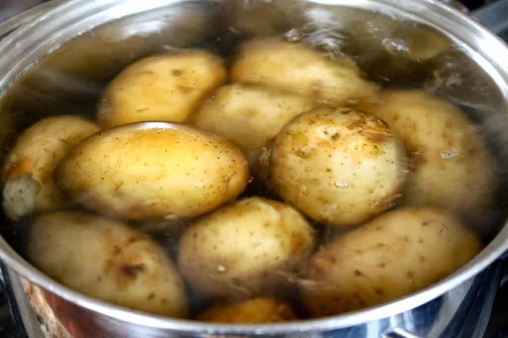 boiling potatoes for cheesy potato casserole