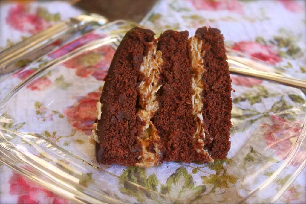 inside out German chocolate cake