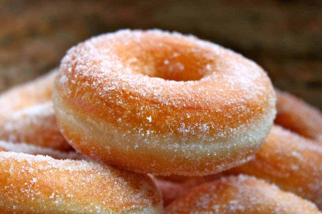 Perfect Yeast Doughnuts, Sugar and Filled with Jam Nutella