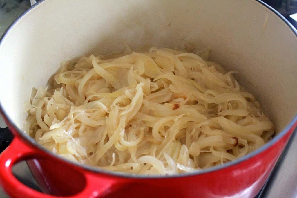 making French onion soup Julia Child style