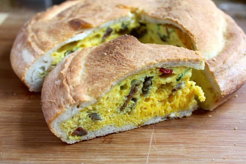 Traditional Italian Easter pie with eggs recipe Pizza Rustica