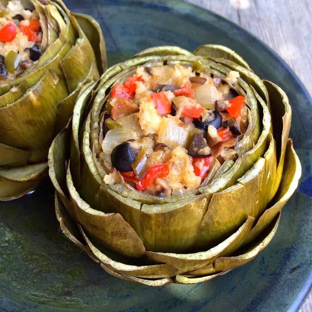 another way to cook and eat artichokes, stuffed