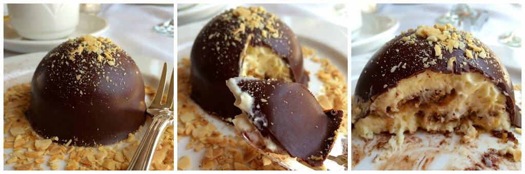 chocolate dome dessert on the Napa Valley Wine Train