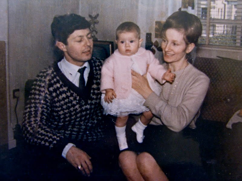 Christina as a baby with her parents about 1967
