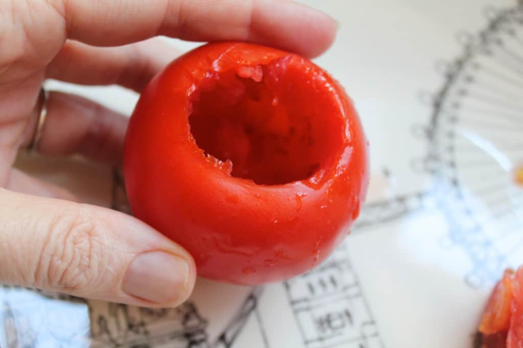 hollowed out tomato