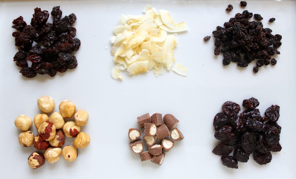 Ingredients for homemade snack mix