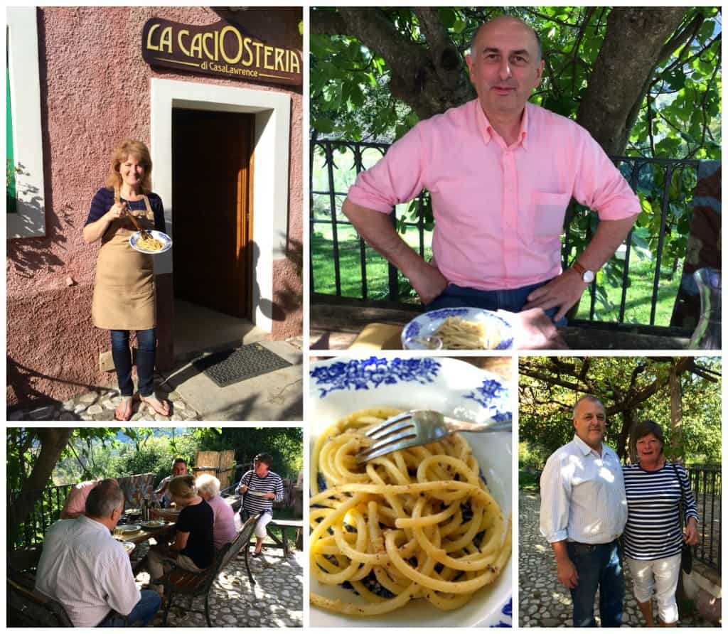 cacio e pepe collage at Casa Lawrence