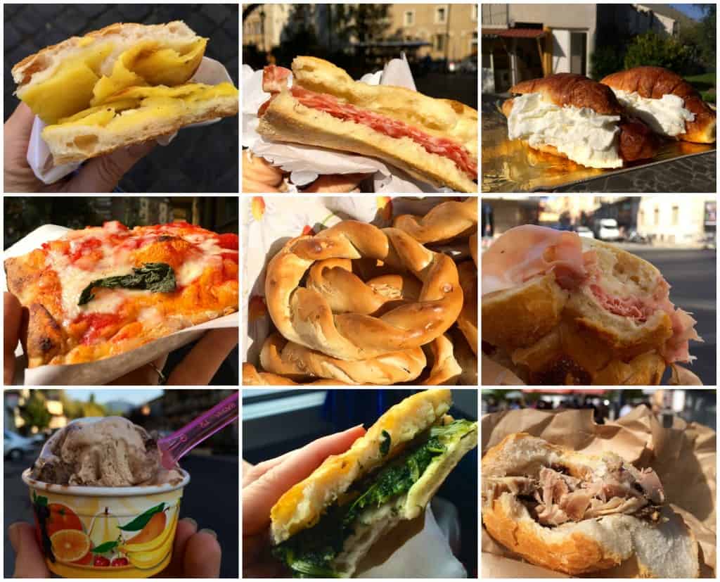 Italian street food collage