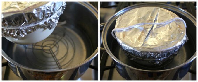 Steaming a Christmas Pudding