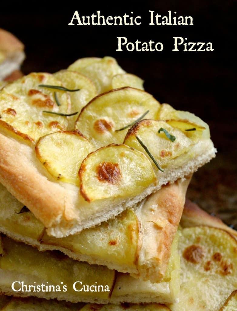 Authentic Italian Potato Pizza cover shot with text