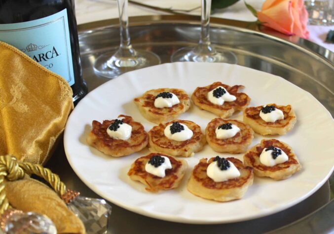 Miniature Boxty with Crème Fraîche and Truffle Caviar Appetizer ...