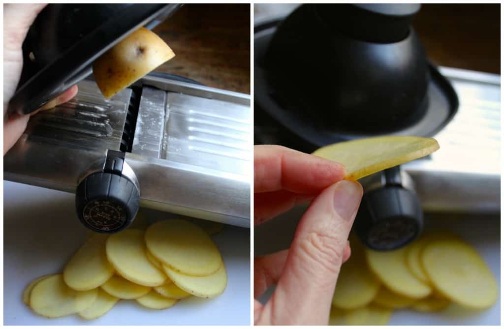 oxo mandoline slicing potatoes