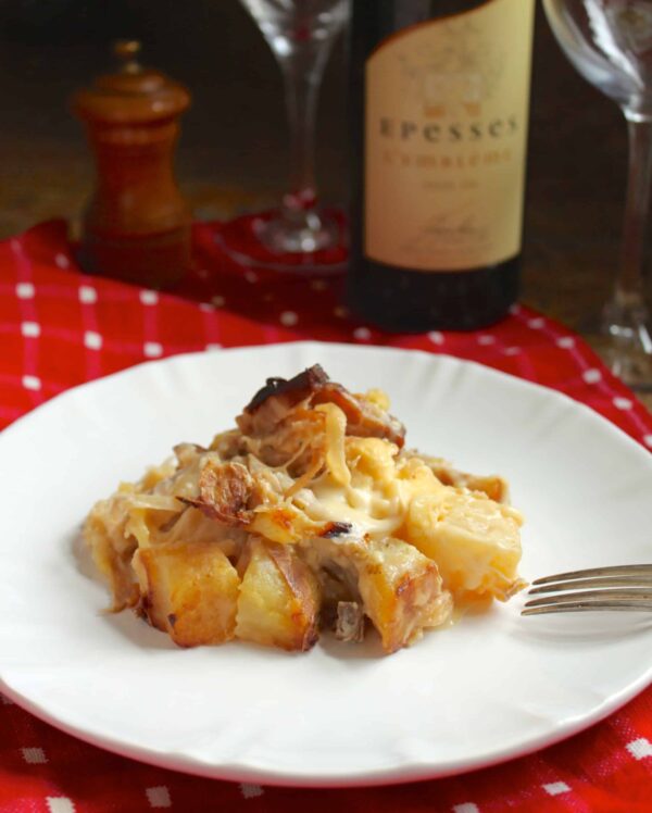 tartiflette with wine