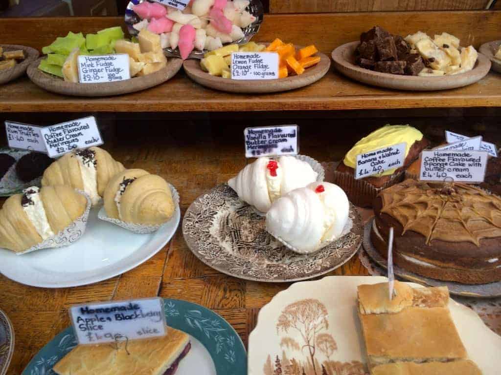 bakery window in Rye East Sussex England