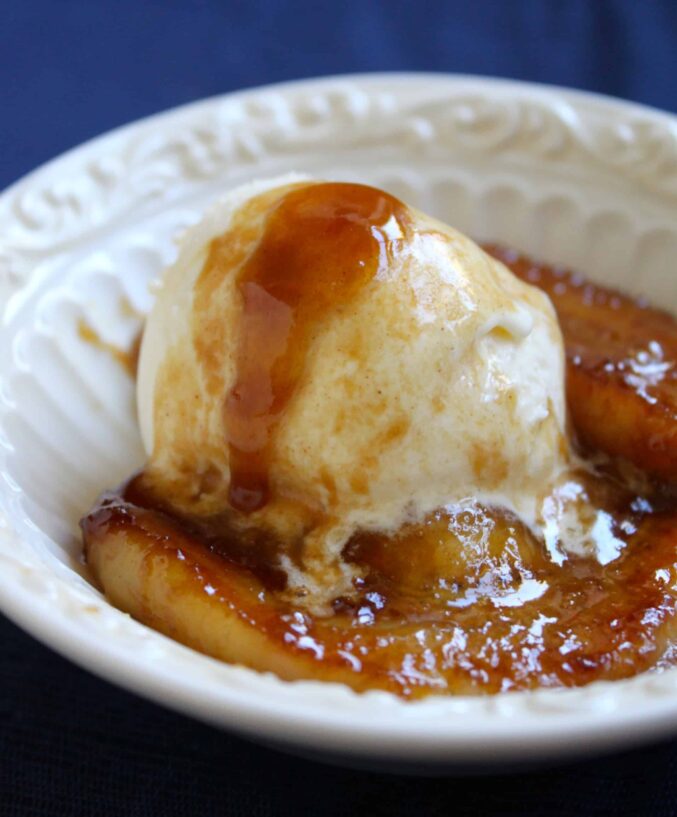 caramelized rum bananas