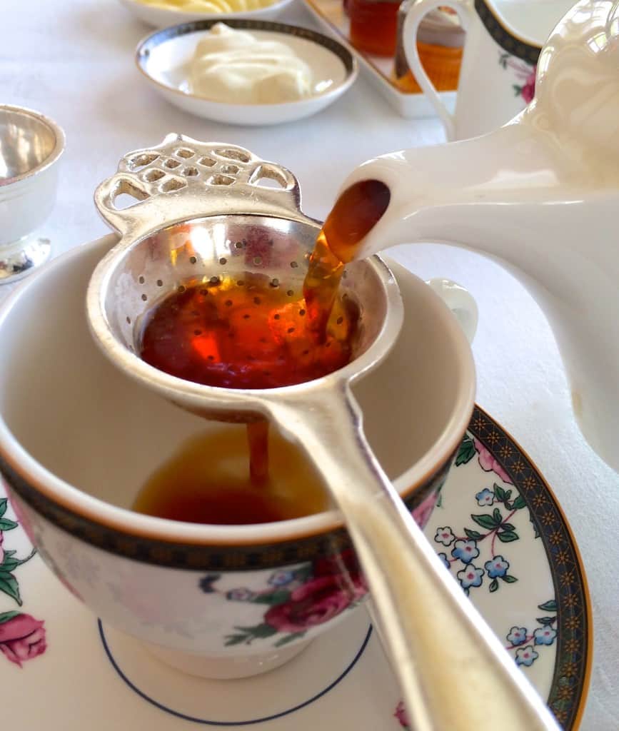 Pouring tea at Langham Afternoon Tea with Wedgwood