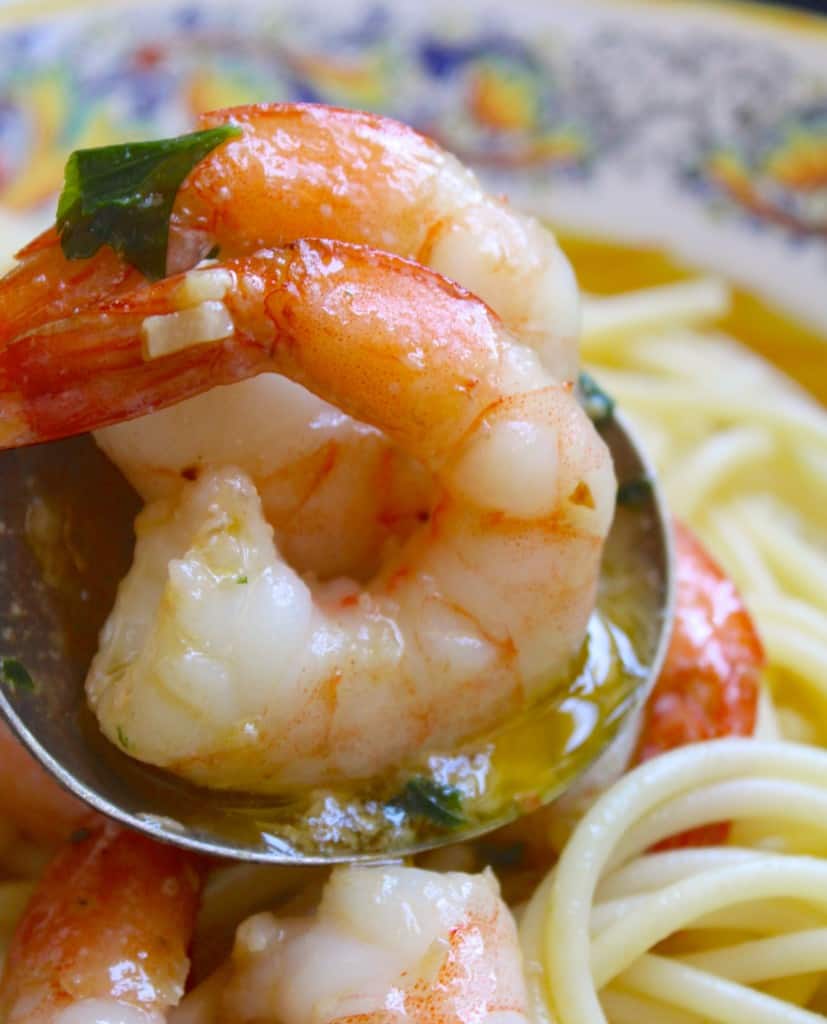 garlic and butter shrimp spaghetti