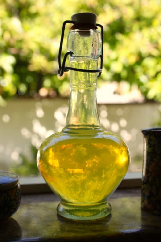 bottle of kumquat liqueur