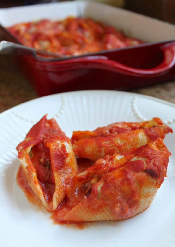 Ricotta and Spinach Stuffed Shells with Homemade Pasta Sauce recipe
