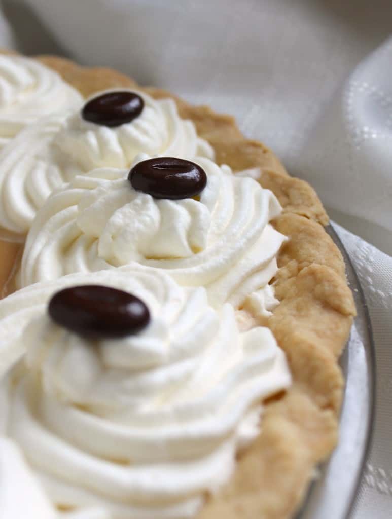 Banoffee Pie with espresso beans.