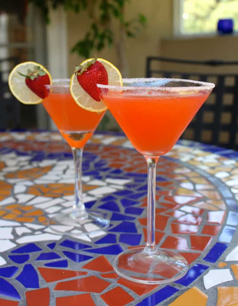 fresh strawberry lemon drop martinis